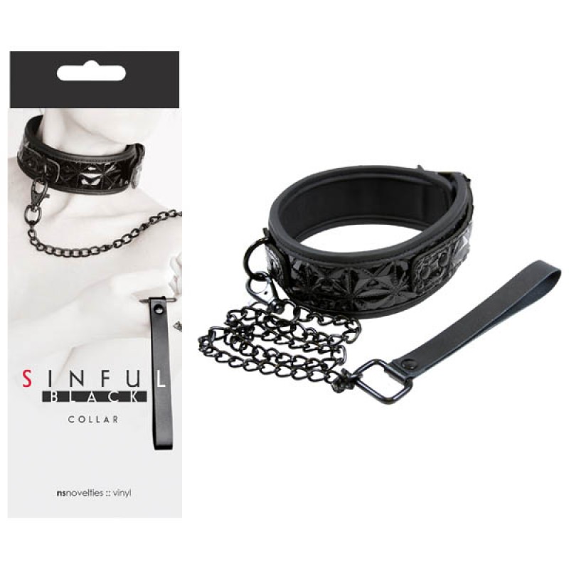 Sinful Collar and Leash - Black